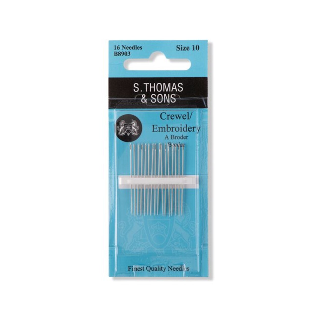 Hand Sewing Needles - Crewel / Embroidery --- Size 10 --- by S. Thomas & Sons®